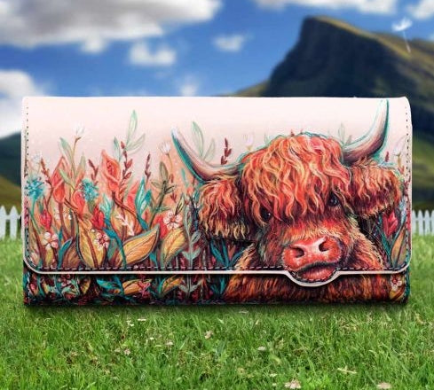 Highland Cow Embossed Purse