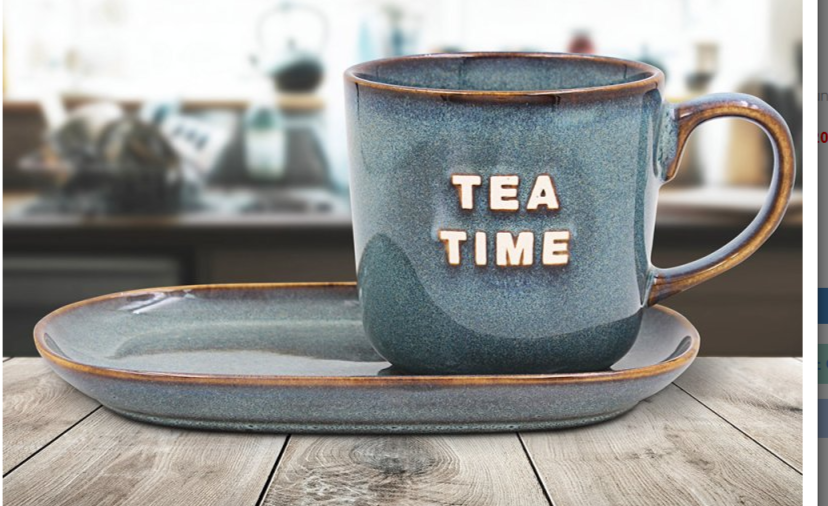 TEA TIME SNACK SET-BLUE/GREY