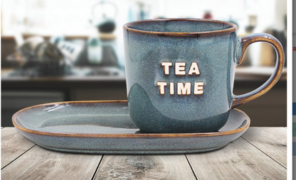 TEA TIME SNACK SET-BLUE/GREY