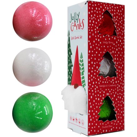 Set of 3 Christmas Jolly Gonk Bath Bombs