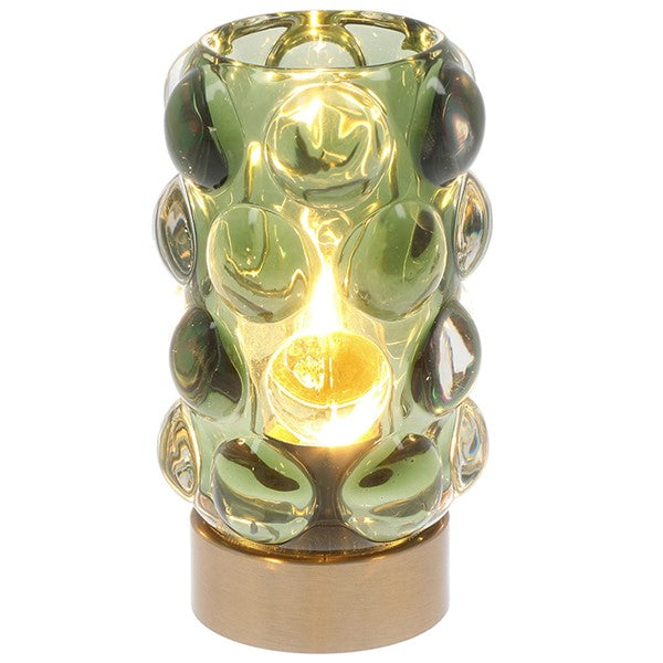 Luxe LED Lamp Tall Bubble Green
