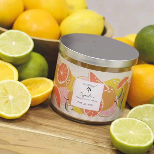 Citrus Twist Wax Tumbler Candle Jar by Woodbridge 410g