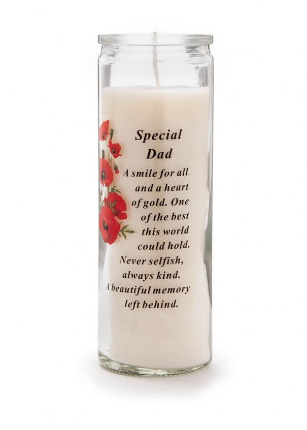 Dad Memorial Glass Candle