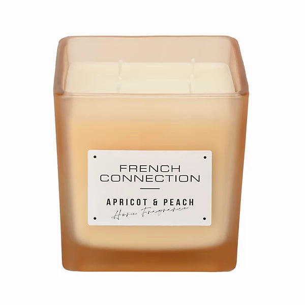 French Connection XL Scented Candle Jar - APRICOT & PEACH
