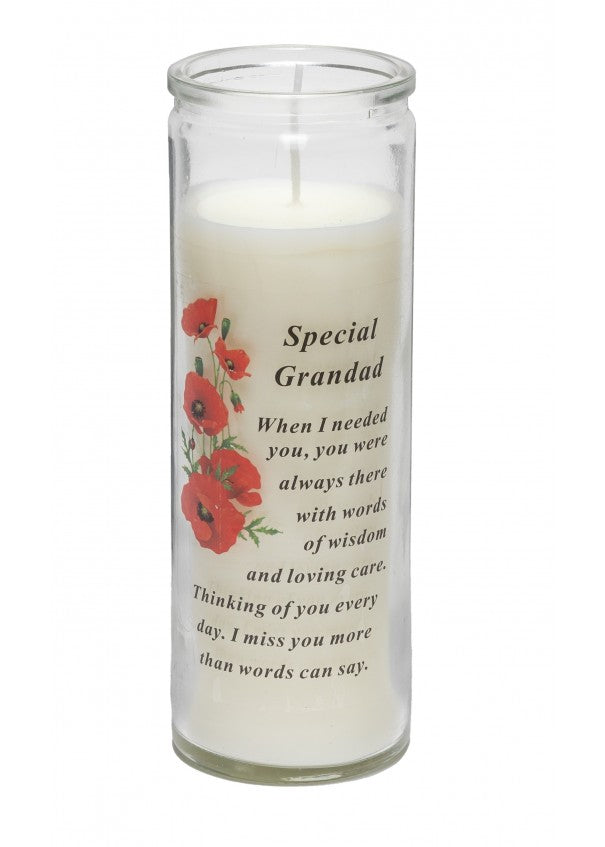 Grandad Memorial Glass Candle