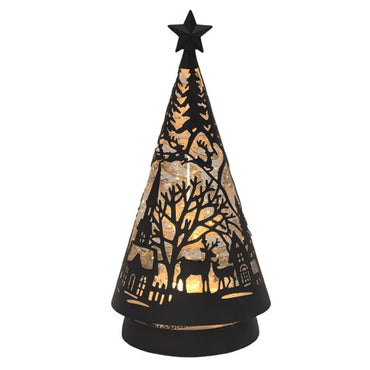 LED Christmas Tree Spinner Black or White  26cm