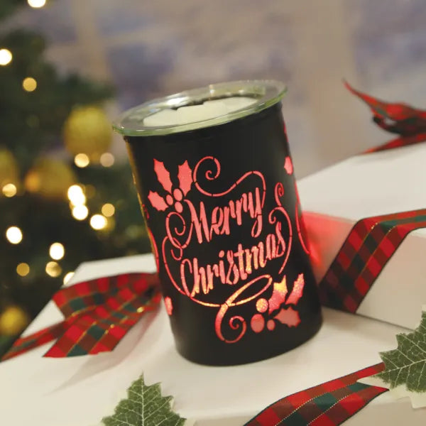 LED Melter Merry Christmas Black