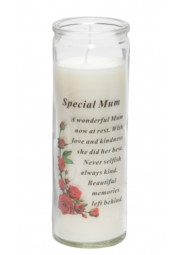 Mum Memorial Glass Candle