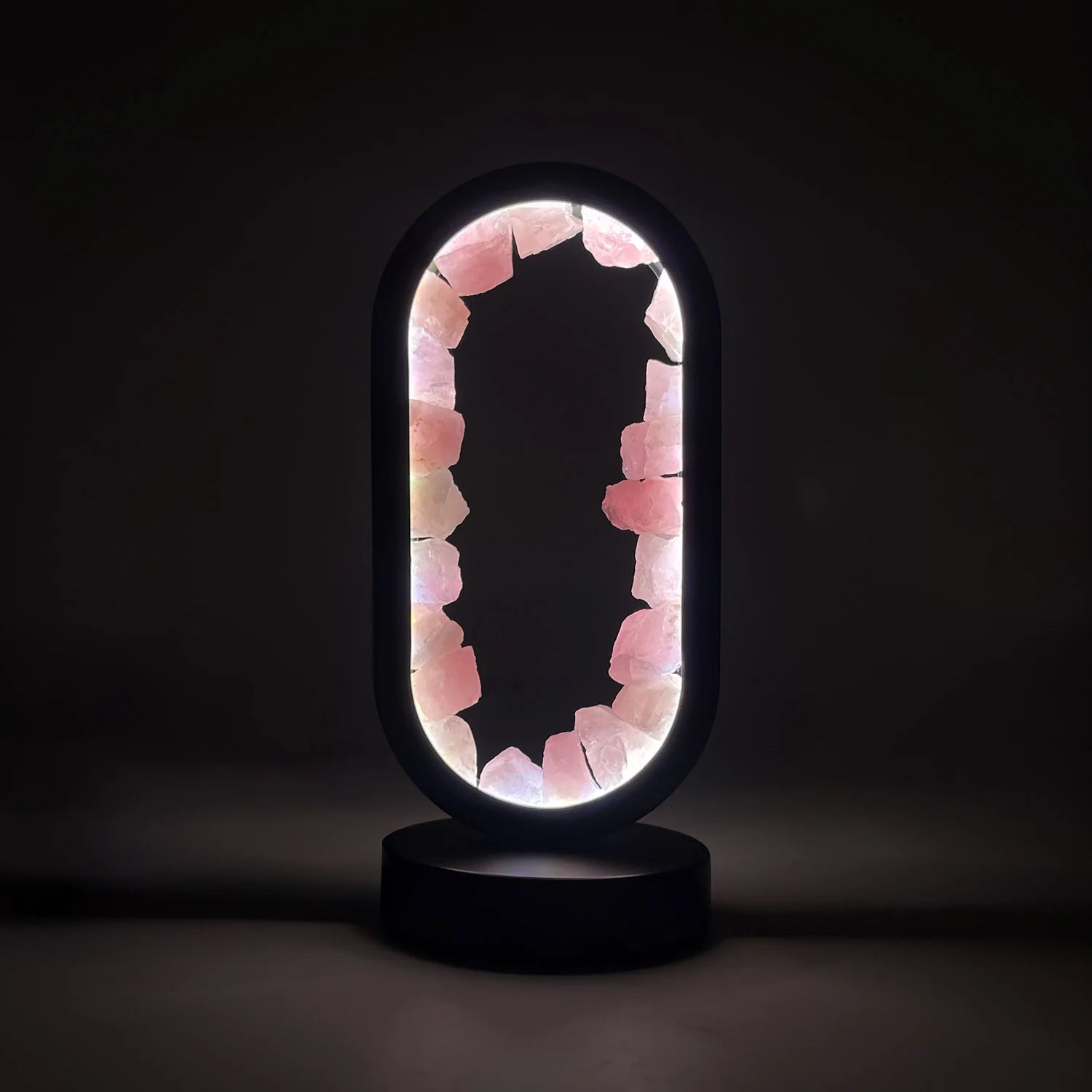 Oval Earth LED Lamp - Rose Quartz