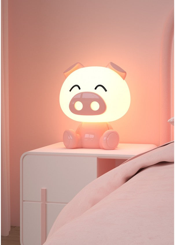LED  Colour Changing Pink Pig Touch Lamp With Speaker