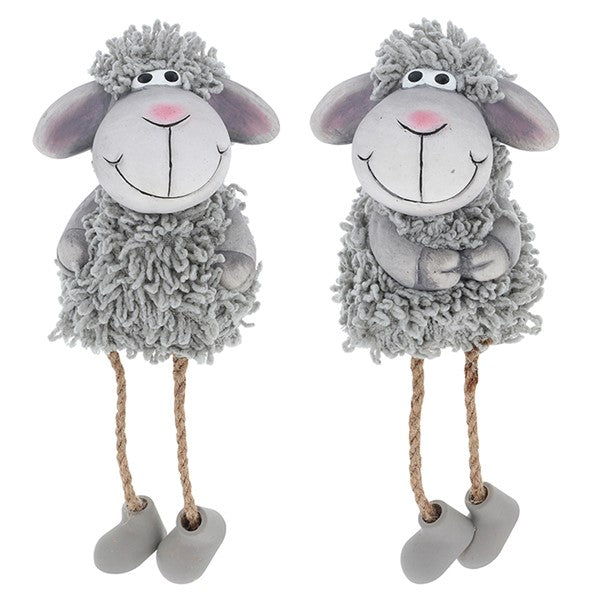 Shaggy Grey Sheep Dangle Large