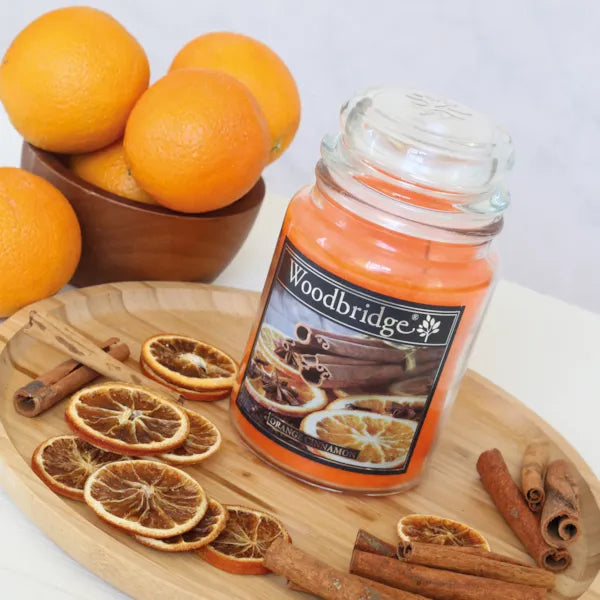 Orange Cinnamon  Large Scented Candle Jar